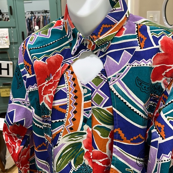 Clearance! ⚠️ Frontier Series Vibrant Multi-color Western Button Down LS, Sz.XL - Picture 10 of 16